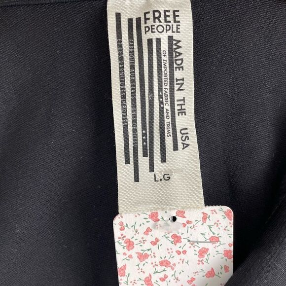 NWT Free People One Shoulder Black Top Size L - Picture 8 of 9